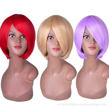 factory wholesale different colors short synthetic wig for sale